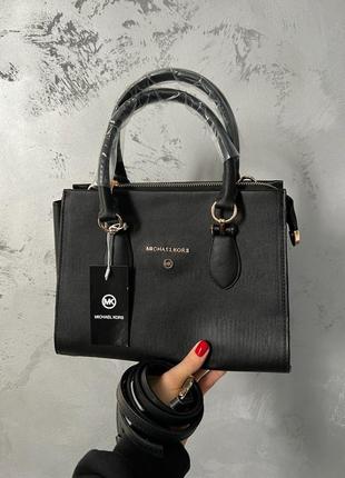 Велика жіноча сумка на три відділення бренда michael kors  корс темна
