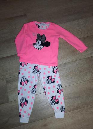 Minne mouse флісова дитяча піжама на дівчинку з міккі маус