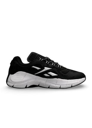 Мужские кроссовки черные с белым в стиле reebok zig kinetica &lt;unk&gt; black white