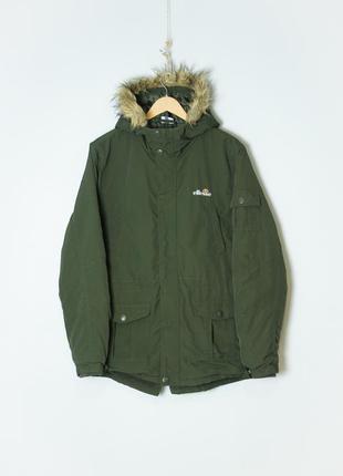 Ellesse мужская куртка зеленая демисезонная утепленная на теплую зиму nike adidas zara lacoste fred perry uniqlo парка с нагрудными карманами