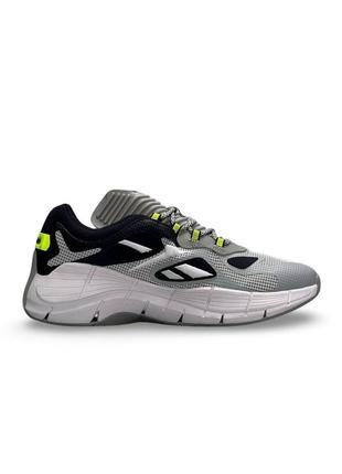 Чоловічі кросівки сірі з синім у стилі reebok zig kinetica || grey navy