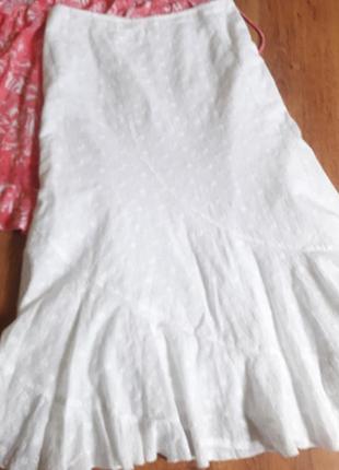 Белая юбка 100%котон3 фото