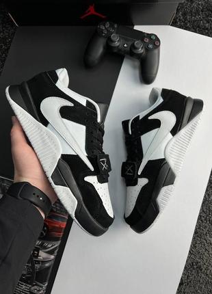 Чоловічі кросівки nike air jordan x travis scott “cut the check” black white3 фото