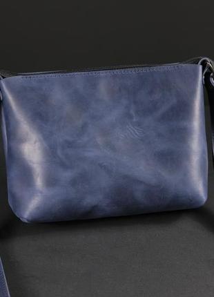 Кожа. ручная работа. кожаная синяя сумка, сумочка. кожаный женский клатч