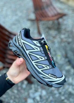 Кросівки salomon xt-6 gore-tex black lunar rock5 фото