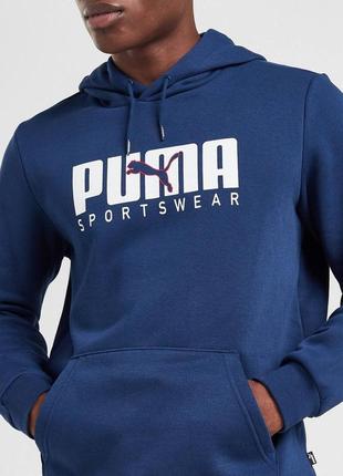 Чоловічий спортивний костюм puma оригінал, розмір l,синій колір, джогер, толстовка2 фото