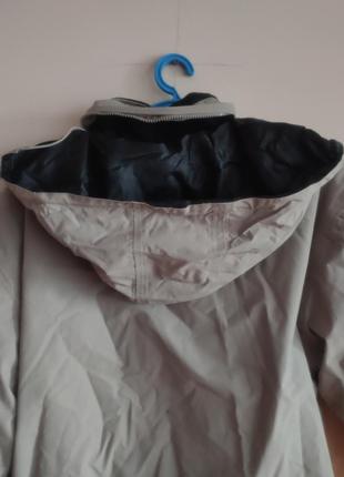 Мужская куртка-ветровка, парка на молнии с капюшоном, waterproof, от дождя, ливня, ветра, на флисе4 фото