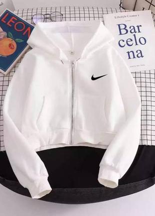 Спортивная кофта соппер найк nike на молнии оверсайз свободная худи черная белая трендовая базовая стильная