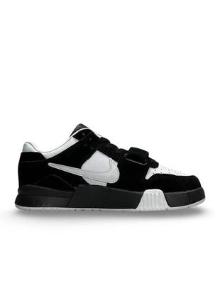 Мужские кроссовки черные с белым в стиле nike air jordan x travis Cross “cut the 97” black white