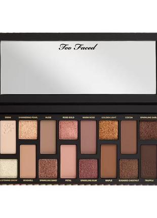 Шикарная палетка теней too faced born this way the natural nudes skin-centric eyeshadow palette3 фото