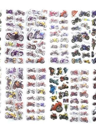 Набор 180 штук 3d наклеек мотоциклы