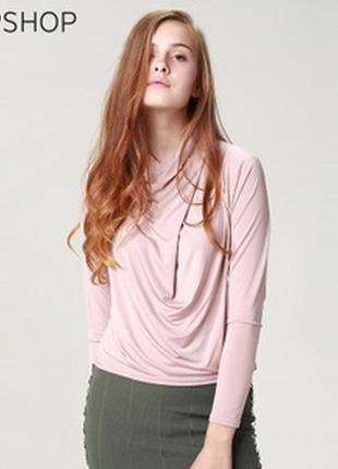 Topshop ніжний рожевий топ, блузка з вузлом1 фото