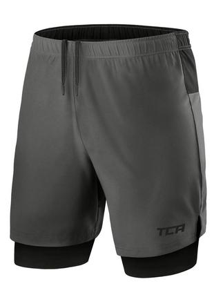 Спортивні шорти tca 2 в 1 з компресійним підкладом / compression 2 in 1