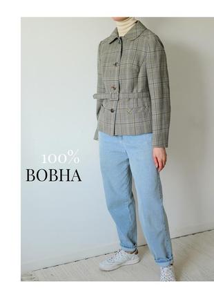 Идеальный шерстяной пиджак. 100% шерсть жакет женский. клетчатый жакет