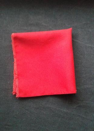 Тонкий шовковий дамський кишеньковий червоний хусточок, хусточки, паше вінтаж6 фото