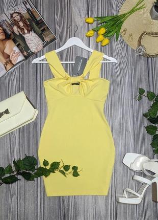 Жовта коротка сукня prettylittlething #3287
