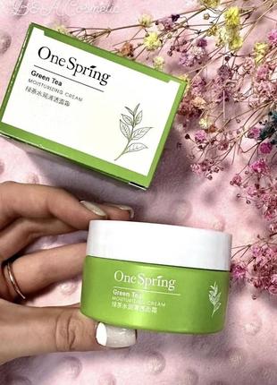 Крем для лица с экстрактом зеленого чая one spring 50г