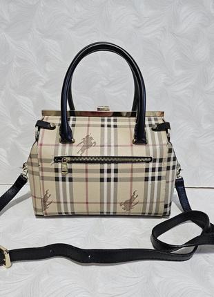 Красива сумка саквояж в стилі burberry2 фото