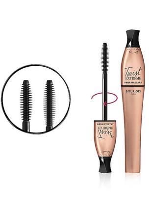 Bourjois тушь twist extrеme fiber mascara черная 8 мл