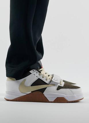 Мужские кроссовки nike air jordan x travis scott "cut the check" white brown gum