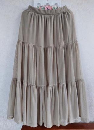 Многоярусная водно-болотная юбка из тюли zara(размер 38)5 фото