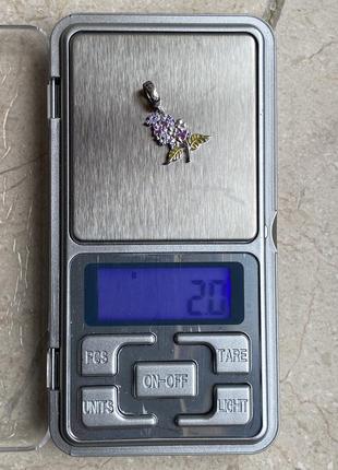 Новая оригинальная серебряная бусина - подвеска кулон "сирень" природные аметисты9 фото