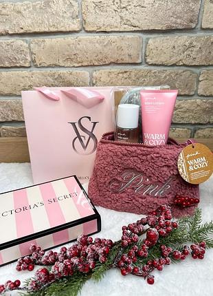 Подарочный набор pink подарочный набор pink (victoria’s secret) warm &amp; cozy с косметичкой
