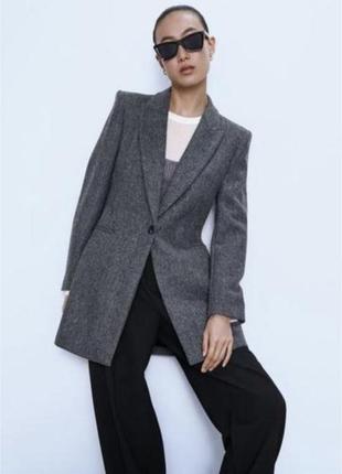 Подовжений блейзер zara шерсть