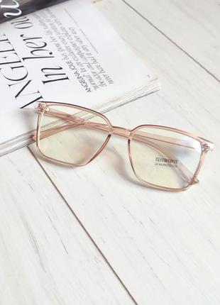Очки женские компьютерные имиджевые, прозрачные очки, нюдовая оправа