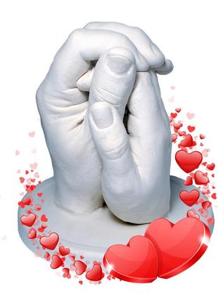 Набір love story для створення 3d зліпка двох рук (ємність 5,5 л). tm зліпок 7trav подарунок для закоханих6 фото