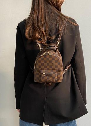Женская сумка louis vuitton palm springs mini brown chess2 фото