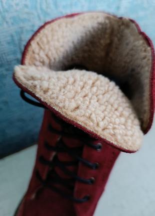 Кожаные зимние на меху женские ботинки adesso испания.9 фото
