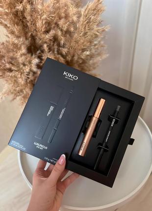 Kiko milano luxurious eye set набор тушь для объема 12 мл + подводка для глаз 16 black