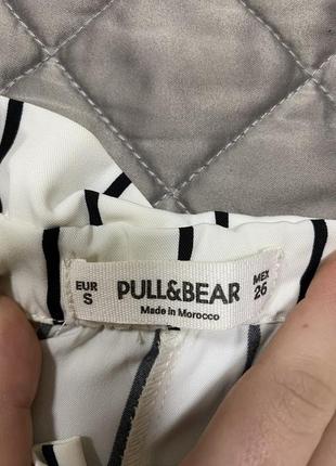 Білі брюки в полоску з поясом pull&bear3 фото