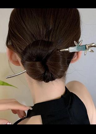 Стильна китайська паличка для волосся бамбук1 фото
