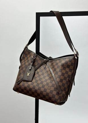 Женская сумка louis vuitton carryallmm brown chess canvas8 фото