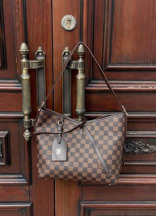 Женская сумка louis vuitton carryallmm brown chess canvas7 фото