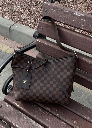 Женская сумка louis vuitton carryallmm brown chess canvas9 фото