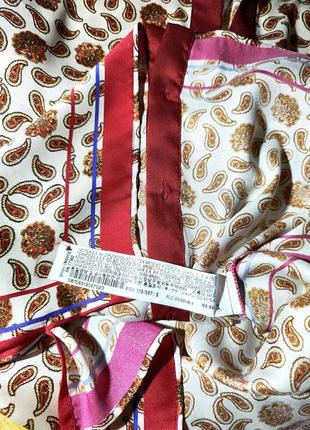 Zara ❤️отличная атласная рубашка с орнаментом пейсли, золотые пуговицы, рукава с манжетами8 фото
