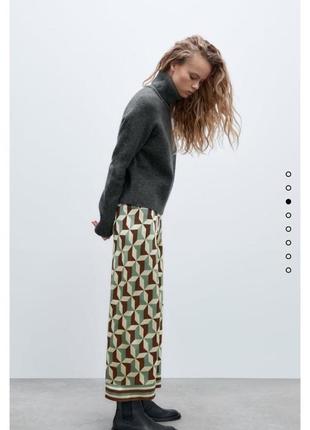 Новые жаккардовые брюки свободного кроя zara4 фото