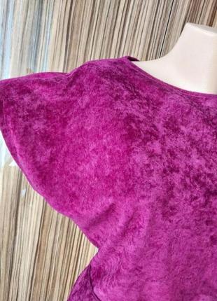 Очень красивый бархатный велюровый винтажный костюм цвет фуксия8 фото