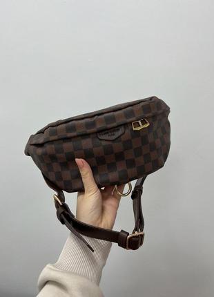 Женская сумка louis vuitton discovery bumbag pm brown chess canvas4 фото