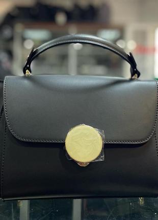 Кожаная итальянская женская черная сумка4 фото