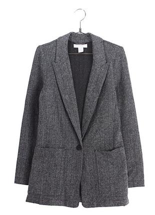Серый удлиненный блейзер с карманами h&m