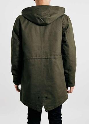 Topman р. m мужская куртка парка канвас хаки зеленая военная ветровка осень весна мужская3 фото