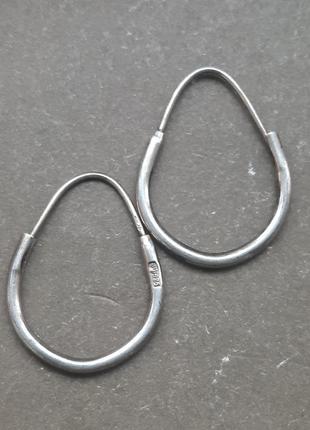 Вінтажні срібні сережки з легкою позолотою срібло 925