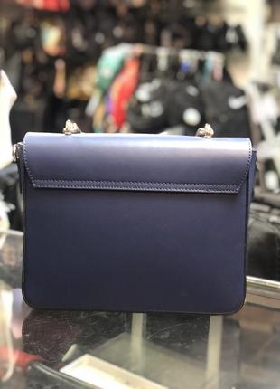 Шкіряна італійська жіноча синя сумка5 фото