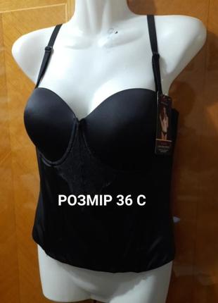 Р .36 с утягуючий коррегуючий корсет від maidenform ,кісточки , поролон , мереживо2 фото