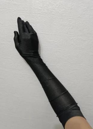 Довгі/високі сатинові/стрейч вечірні вінтажні сексуальні/еротичні рукавички для образу/фотосесії/під сукню5 фото