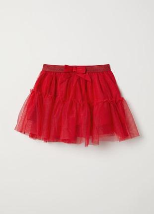 Фатиновая юбка h&amp;m для девочки 8-10 р, красная2 фото